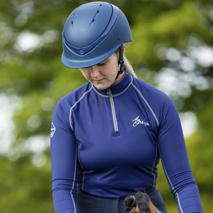 Charles Owen Luna Riding Hat - Navy Matt & Navy Gloss