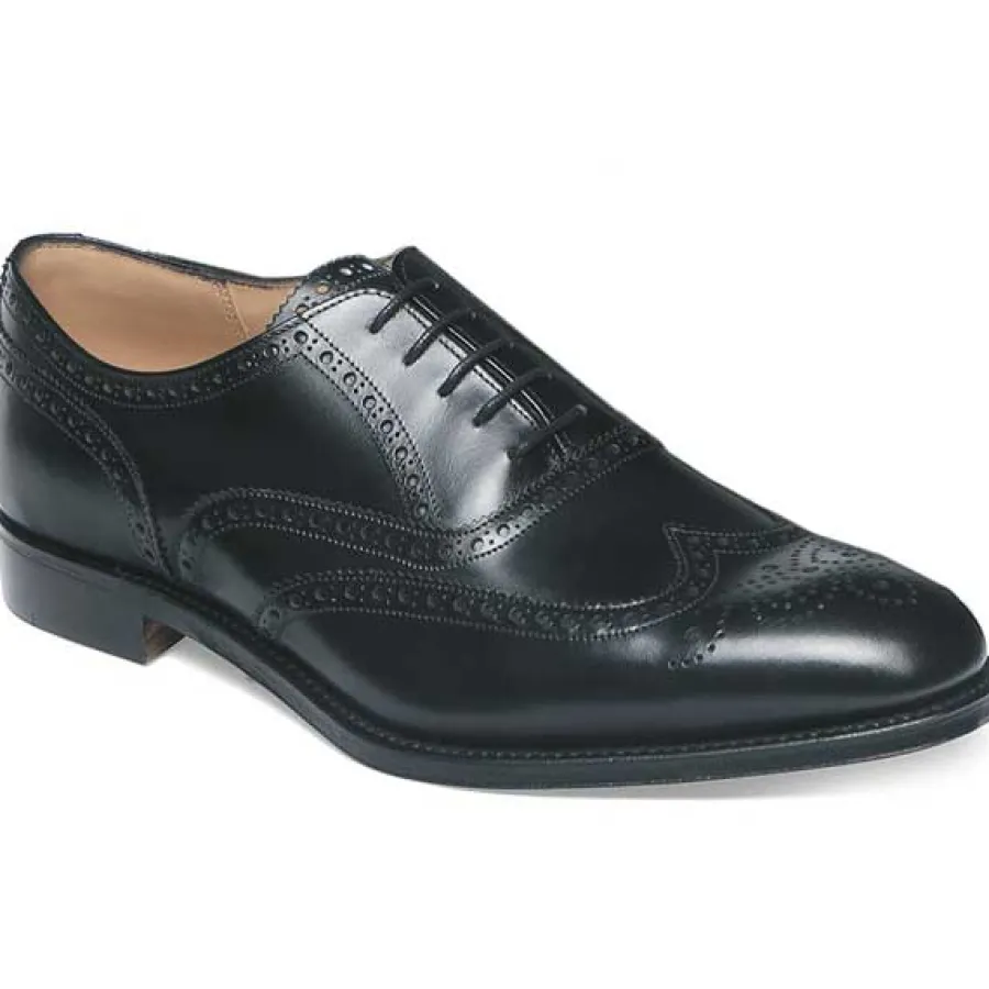 Cheaney Shoes CHEANEY Broad II Shoes - Brogues Leather Sole - Black Calf