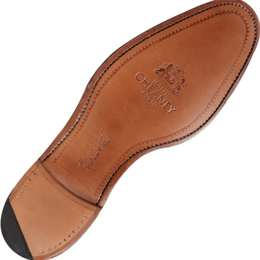 Cheaney Shoes CHEANEY Broad II Shoes - Brogues Leather Sole - Black Calf