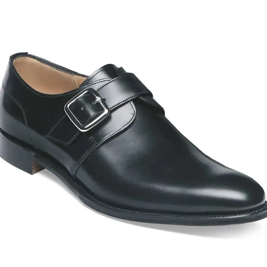 Cheaney Shoes CHEANEY Moorgate Shoes - Single Buckle Monk Strap- Black Calf