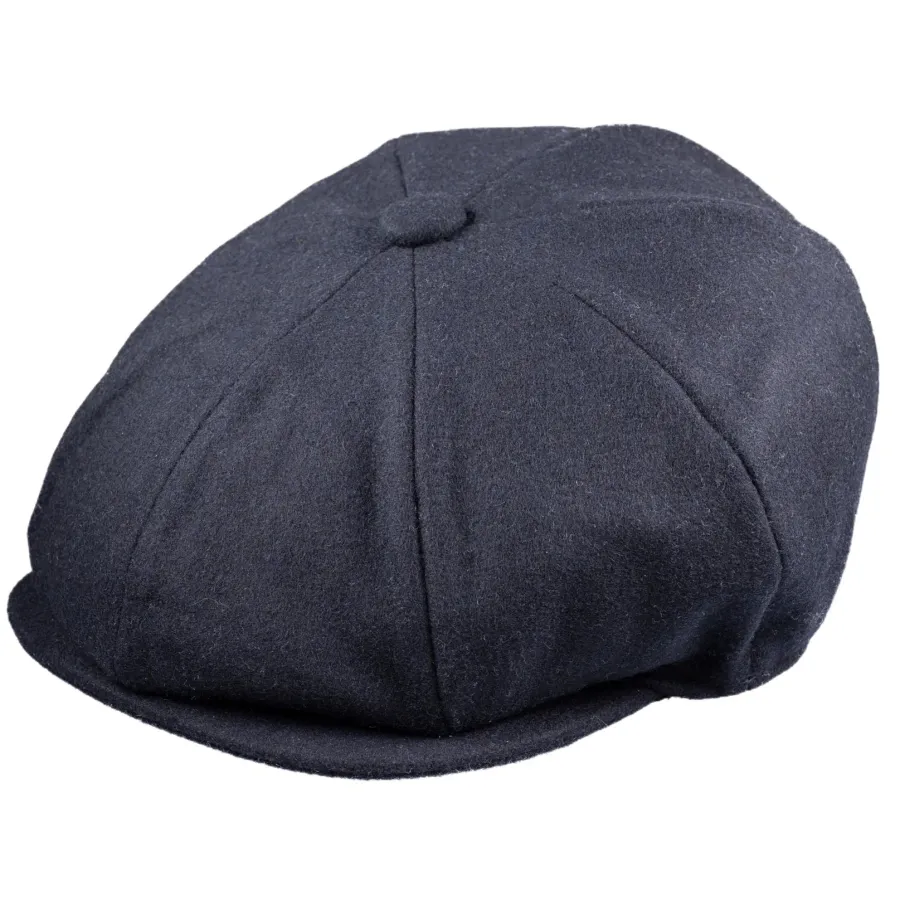 Christys ' 8 Piece Baker Boy Melton Wool Flat Cap -