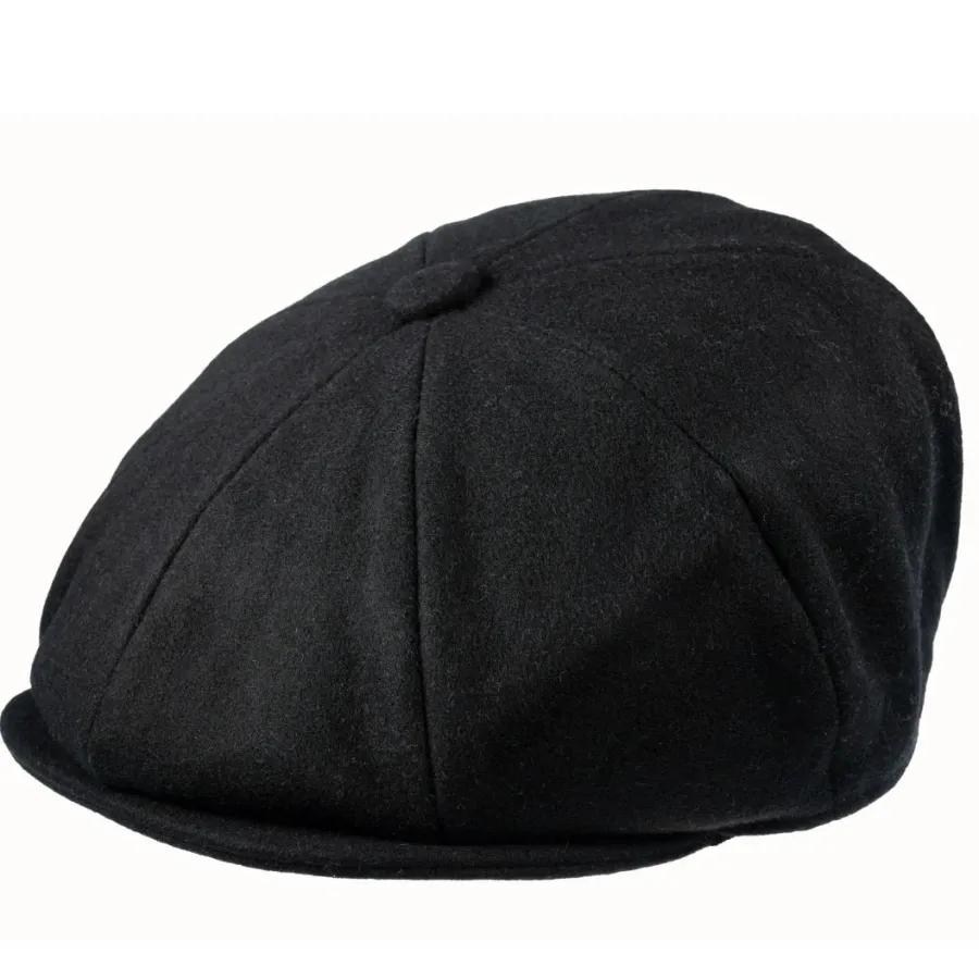 Christys ' 8 Piece Baker Boy Melton Wool Flat Cap -