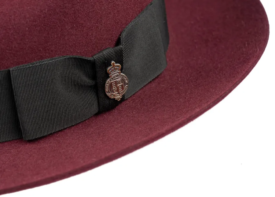 christys_classic_fur_felt_2-2.webp Christys ' Classic Fur Felt Fedora Hat - Red Wine