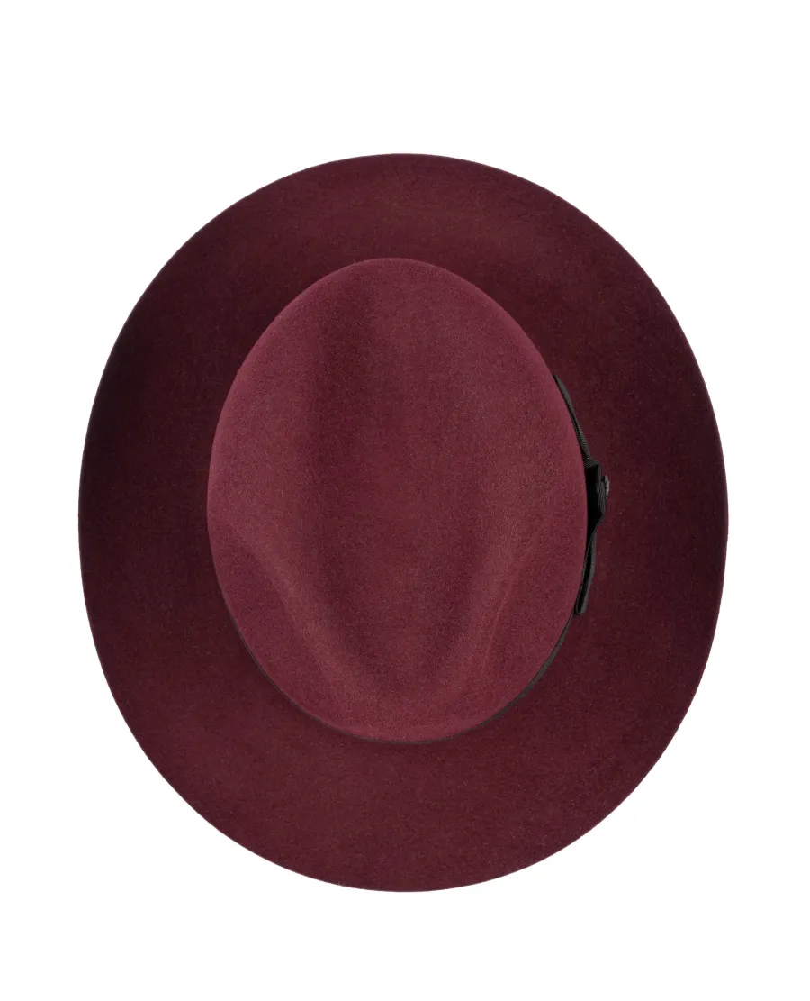 christys_classic_fur_felt_4-2.webp Christys ' Classic Fur Felt Fedora Hat - Red Wine