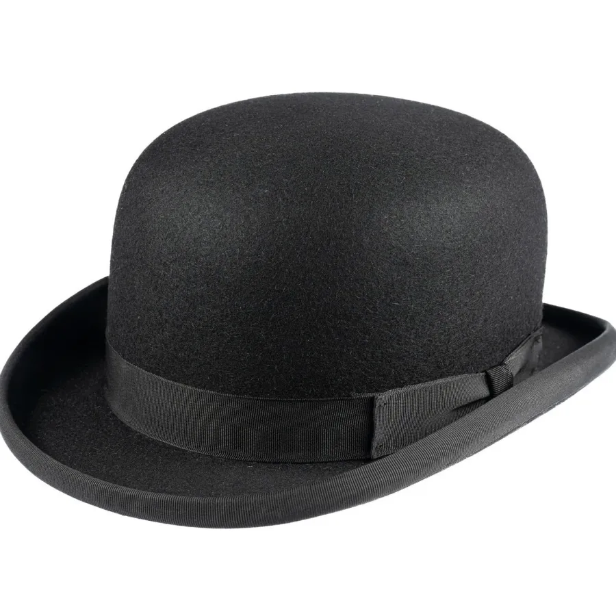 Christys ' Devon Fur Felt Bowler Hat - Adjustable Hunting Pad - Black