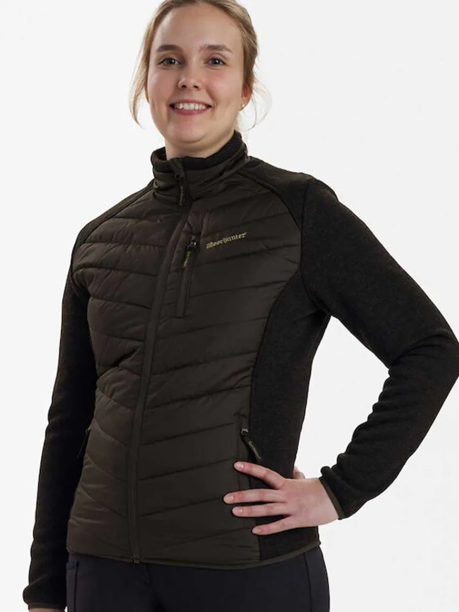 Women Deerhunter Lady Caroline Padded Jacket - Brown Leaf