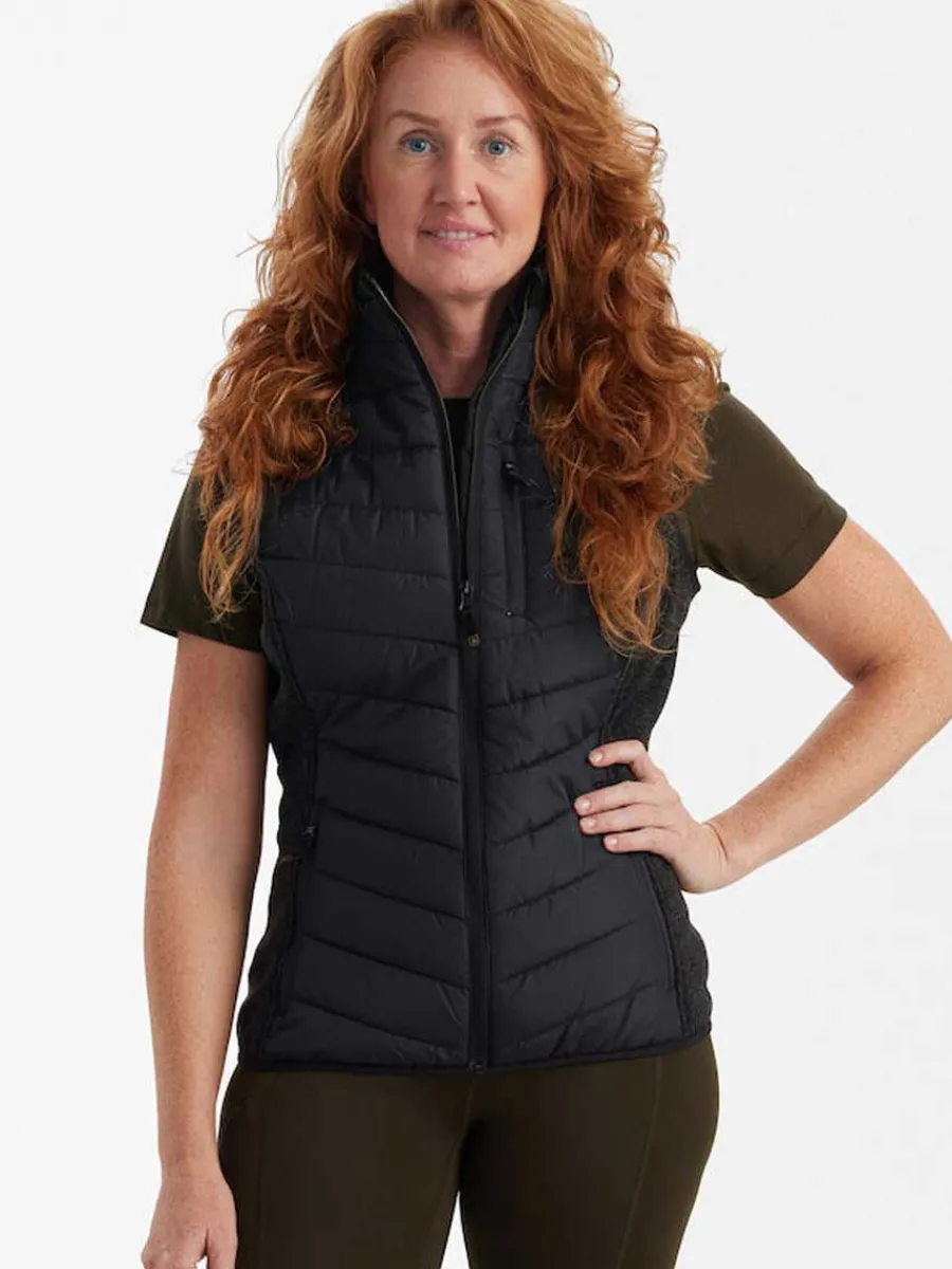 Women Deerhunter Lady Caroline Padded Waistcoat with Knit -