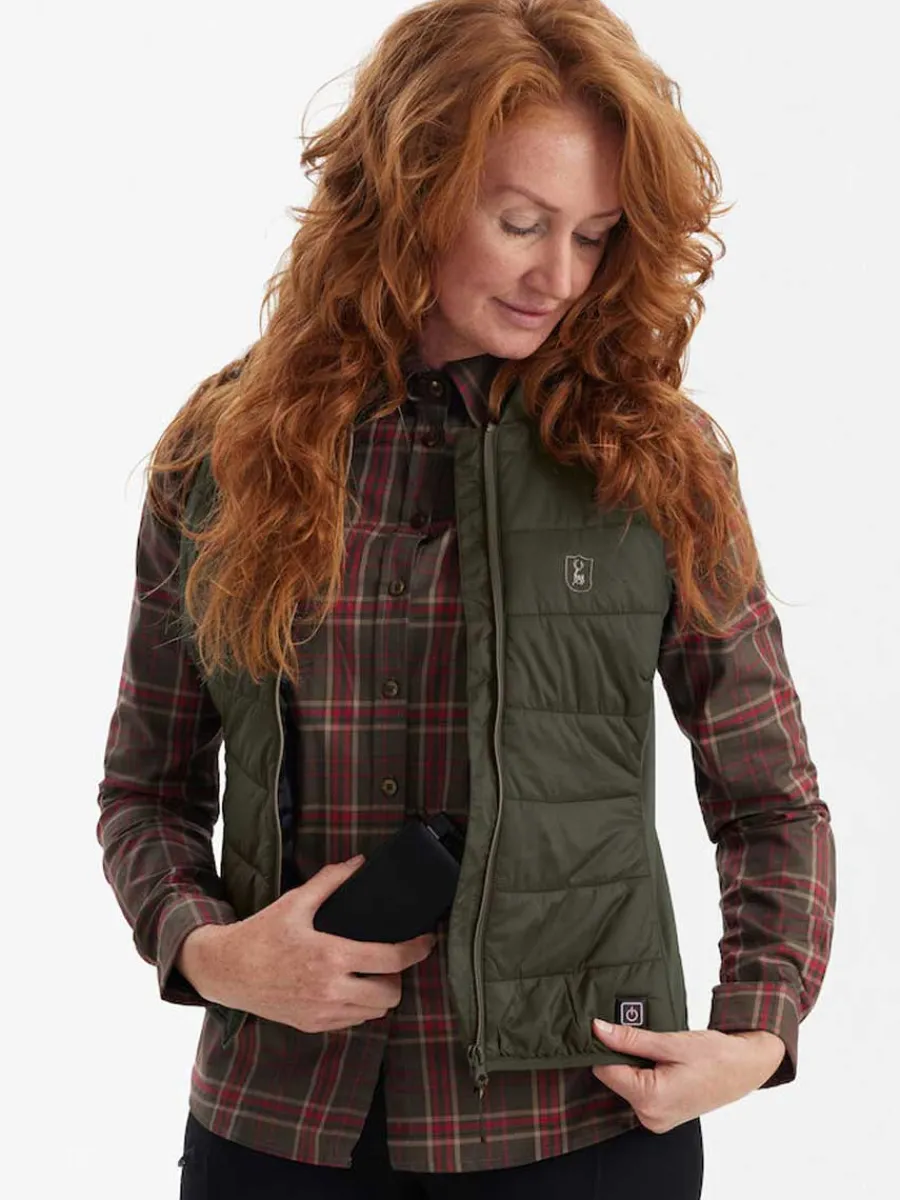 Women Deerhunter Lady Heat Inner Waistcoat - Deep Green