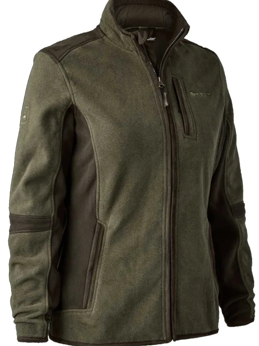 deerhunter_lady_pam_bonde_1.webp Women Deerhunter Lady Pam Bonded Fleece Jacket - Graphite Green