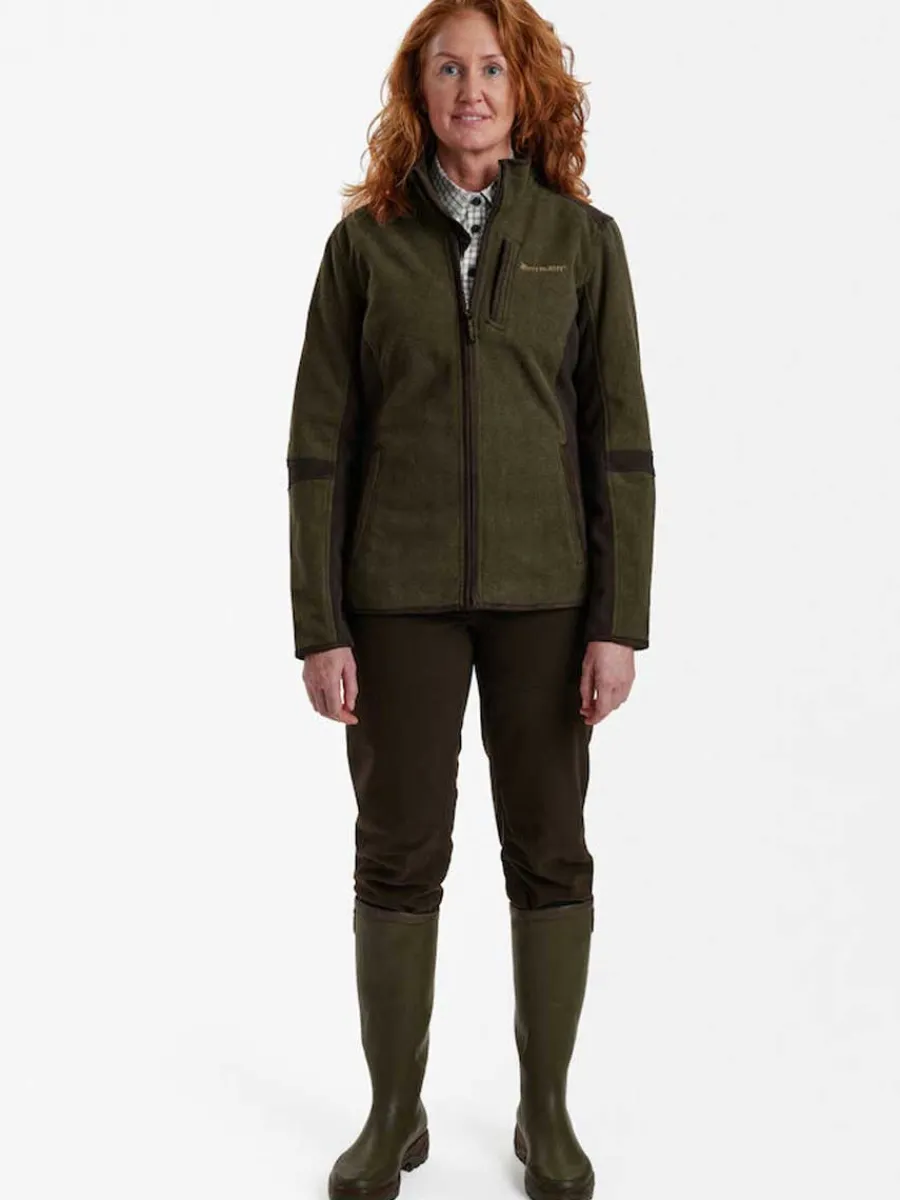 deerhunter_lady_pam_bonde_4.webp Women Deerhunter Lady Pam Bonded Fleece Jacket - Graphite Green