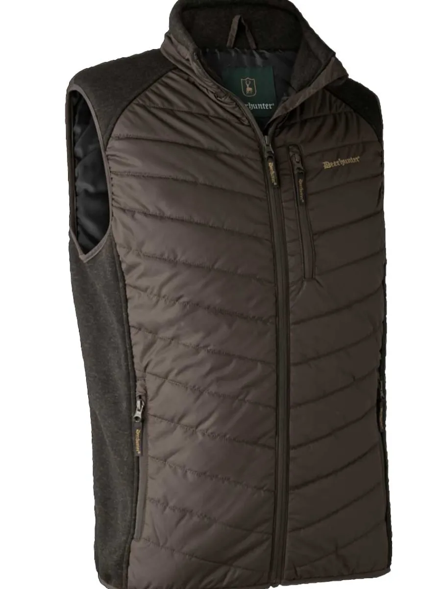 Deerhunter Moor Padded Waistcoat w.Knit - Mens - Brown Leaf