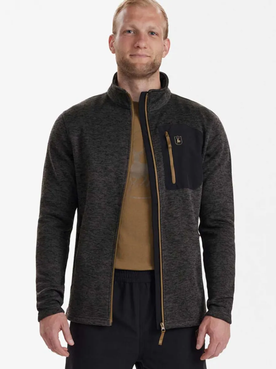 Deerhunter Sarek Knitted Jacket - Men's - Dark Grey Melange