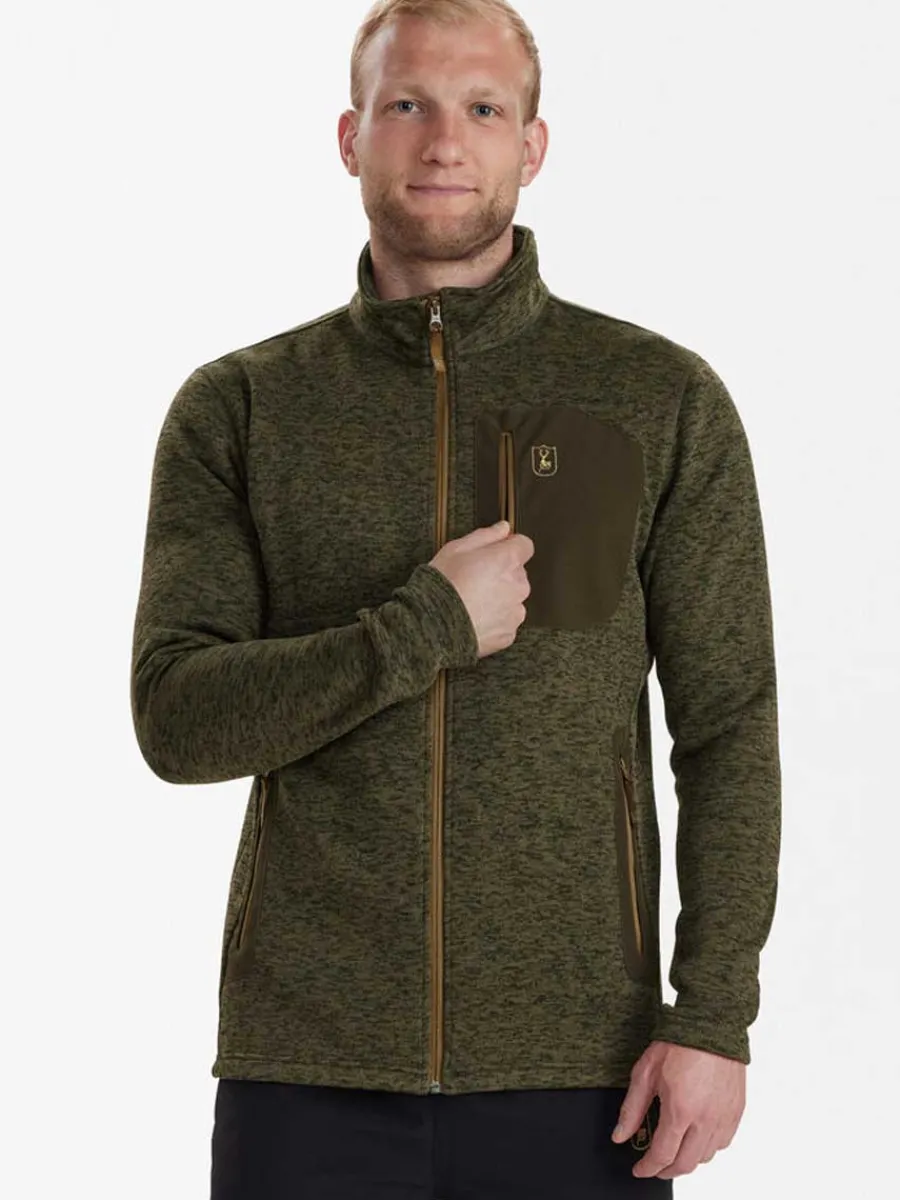 Deerhunter Sarek Knitted Jacket - Men's - Olive Night Melange
