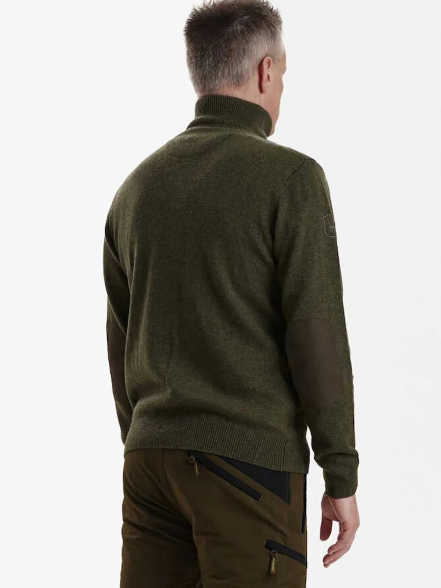 deerhunter_sheffield_knit_2-1.webp Deerhunter Sheffield Knit Zip-Neck Jumper - Mens - Green Melange