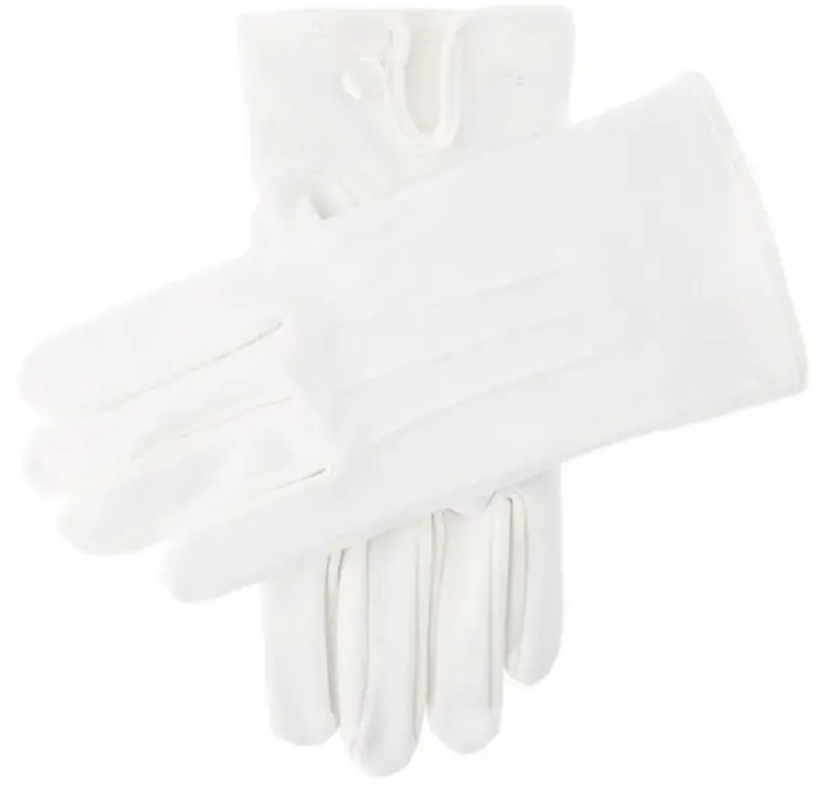 Dents Curzon Cotton Dress Gloves - Mens - White
