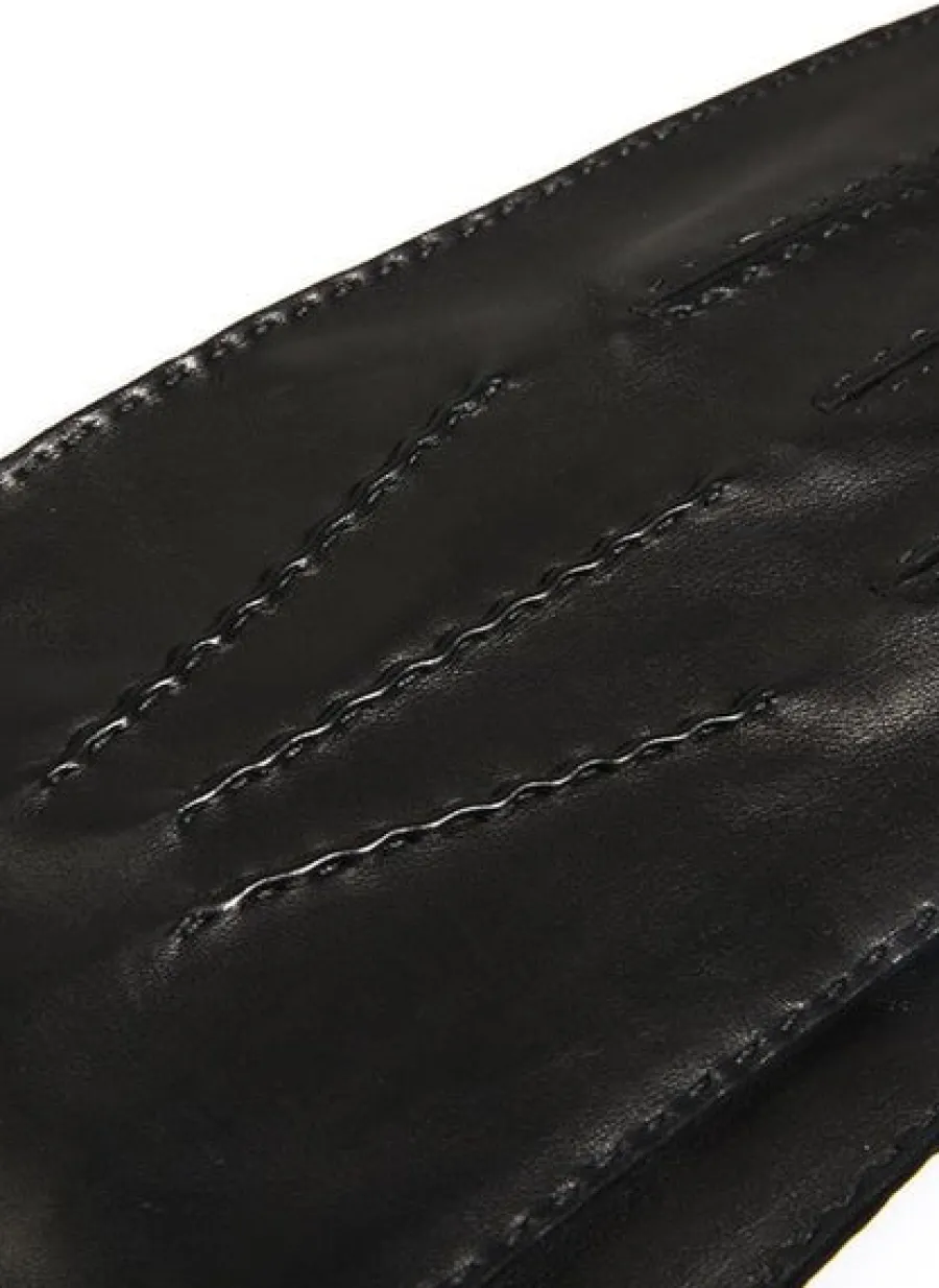Dents Kingston Silk-Lined Leather Gloves - Mens - Black