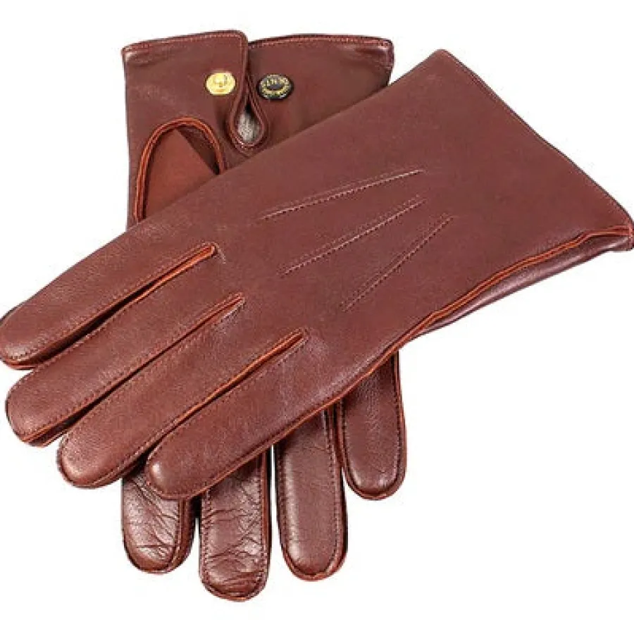 Dents Mendip Wool-Lined Leather Officers Gloves - Mens - English Tan