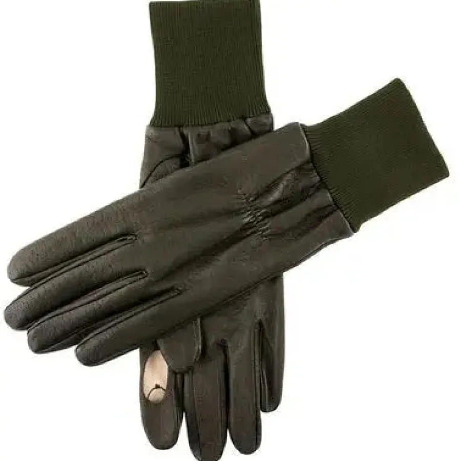Dents Regal Heritage Fleece-Lined Leather Shooting Gloves - Mens - Gre
