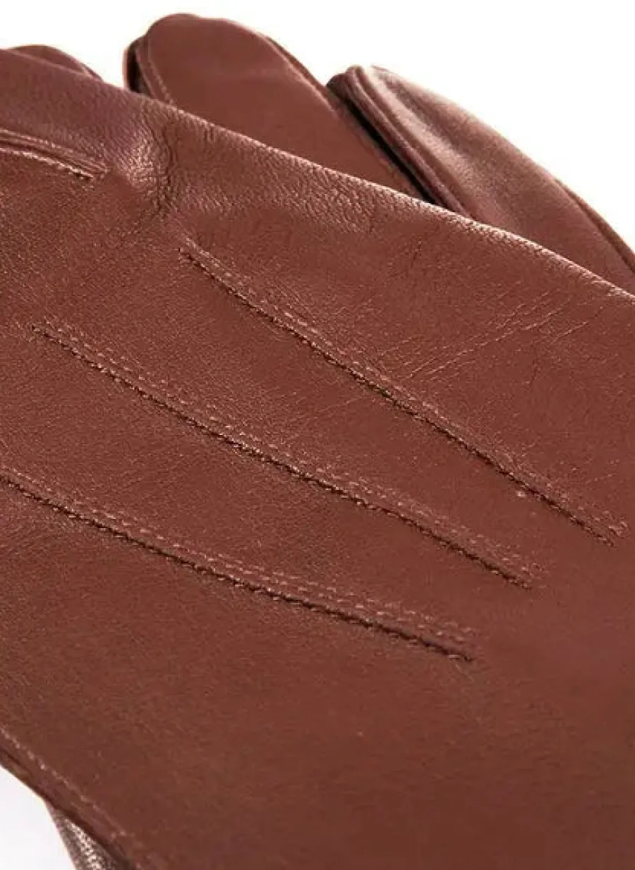 Dents Sandhurst Unlined Leather Officer's Gloves - Mens - English Tan