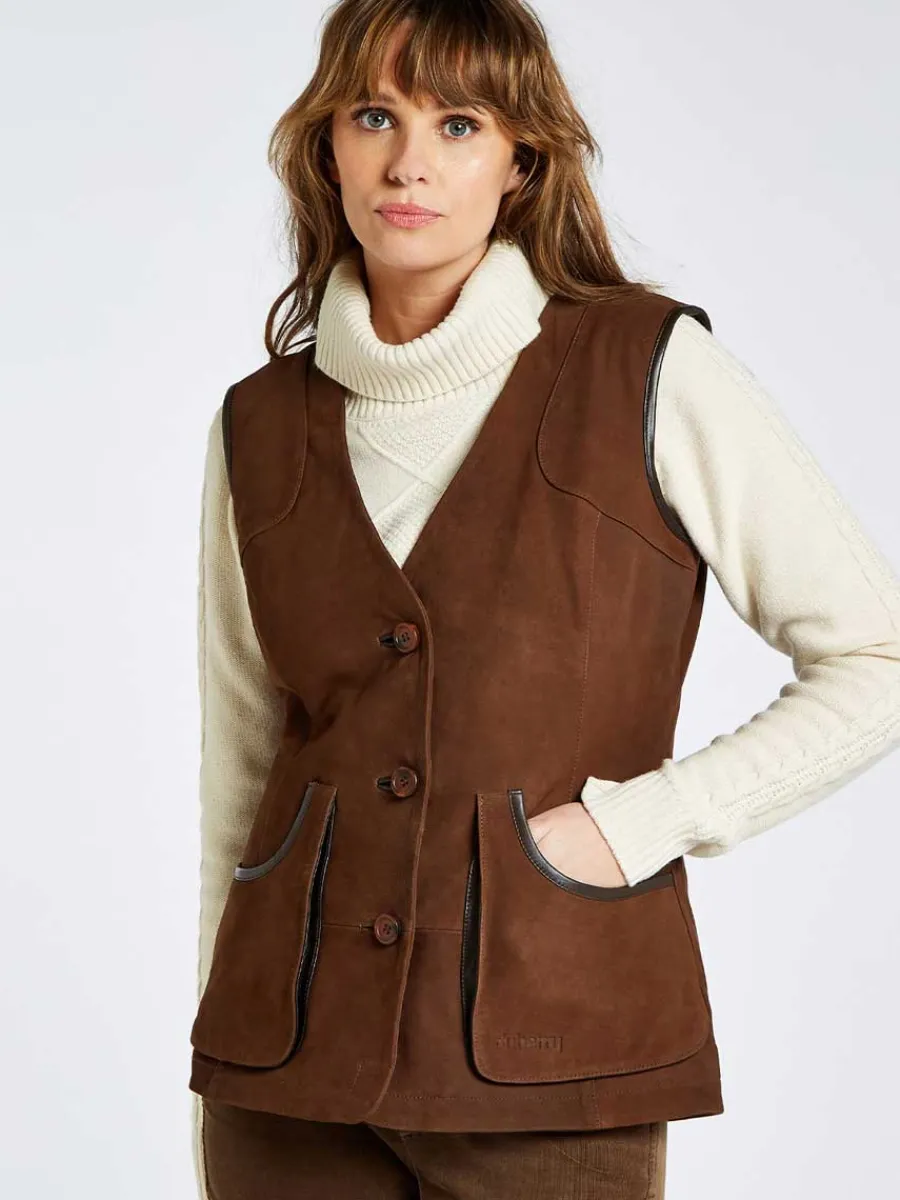 Women Dubarry Allendale Leather Gilet - Women's - Walnut