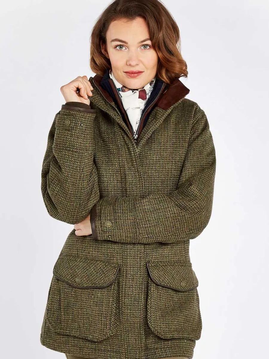 Women Dubarry Ballynahinch Tweed Shooting Jacket - Women's - Heath