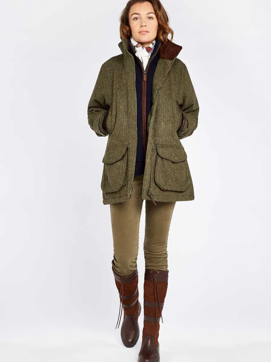 dubarry_ballynahinch_twee_3.webp Women Dubarry Ballynahinch Tweed Shooting Jacket - Women's - Heath