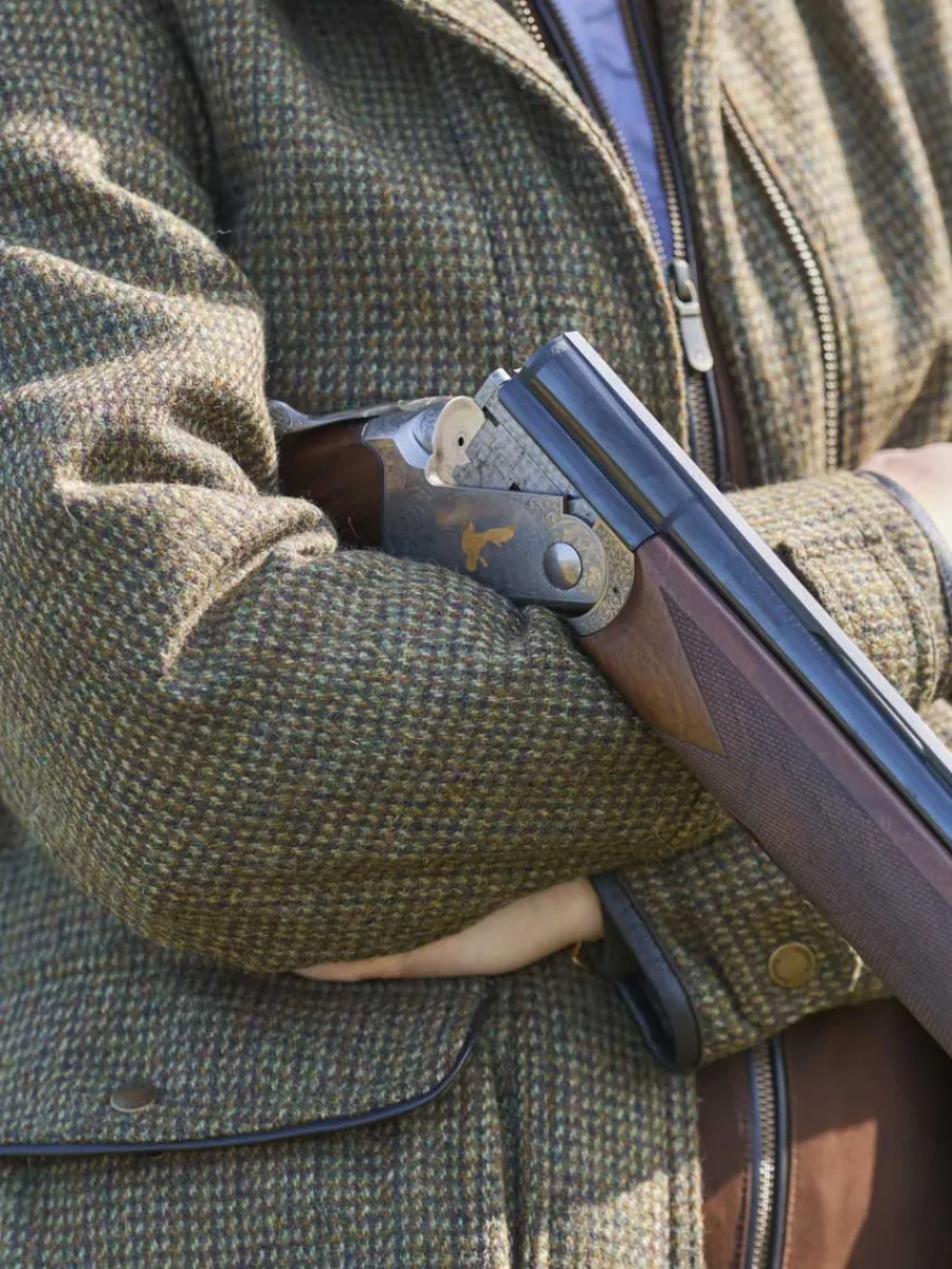 dubarry_ballynahinch_twee_4.webp Women Dubarry Ballynahinch Tweed Shooting Jacket - Women's - Heath