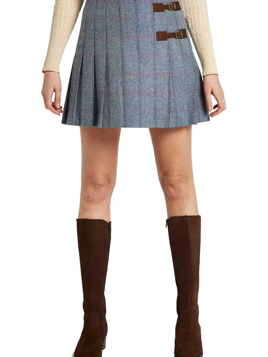 Women Dubarry Blossom Ladies Tweed Skirt - Denim Haze