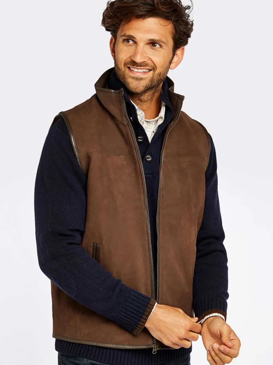 Dubarry Dunhill Leather Gilet - Mens - Walnut