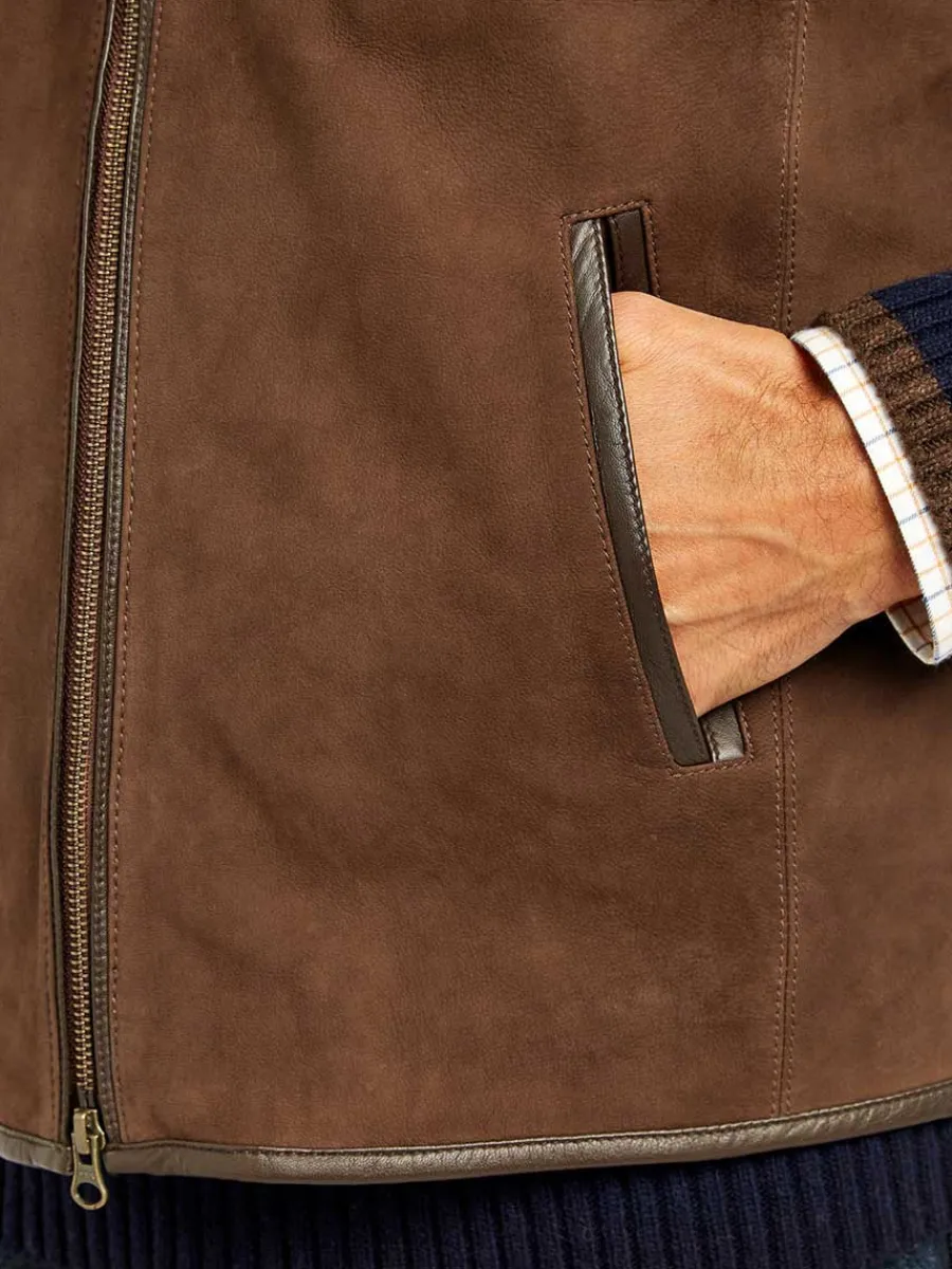 dubarry_dunhill_leather_g_7.webp Dubarry Dunhill Leather Gilet - Mens - Walnut