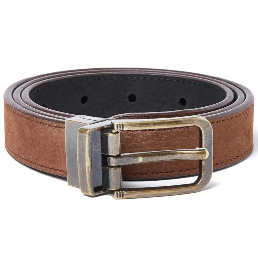 Women Dubarry Foynes Leather Belt - Reversible Walnut