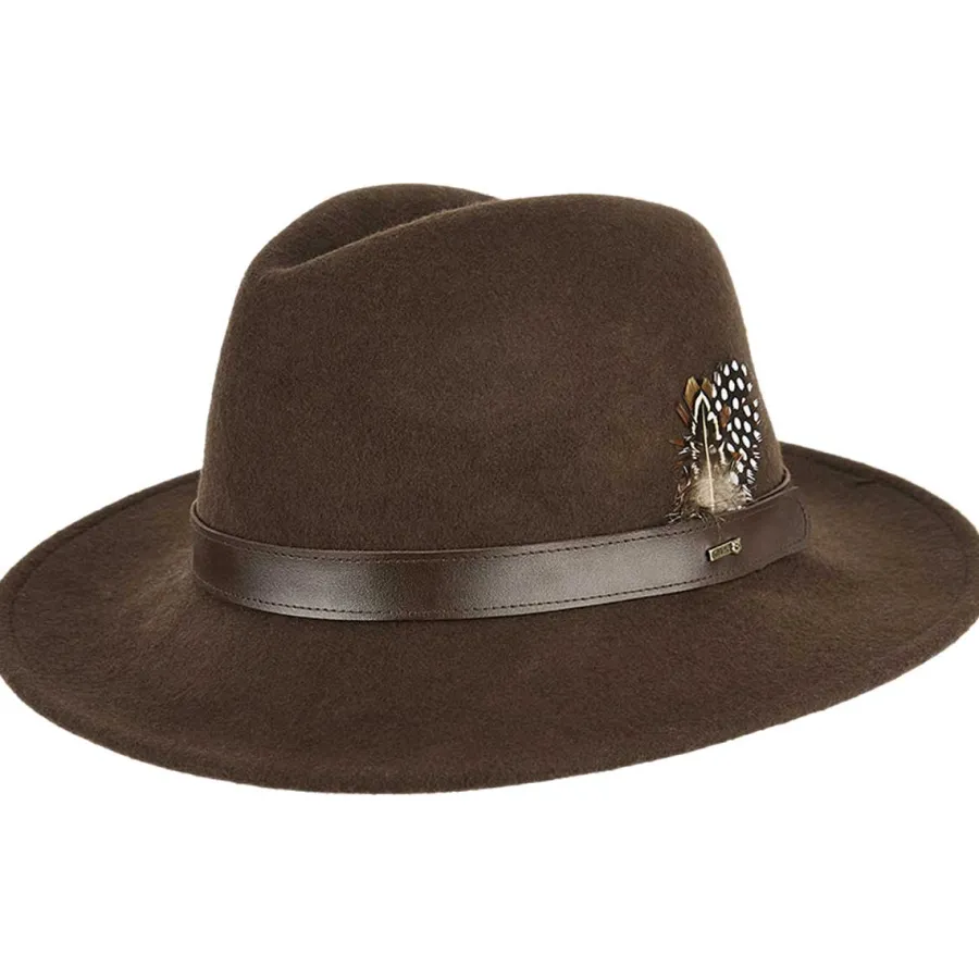 Women Dubarry Gallagher Feather Trimmed Felt Fedora Hat -