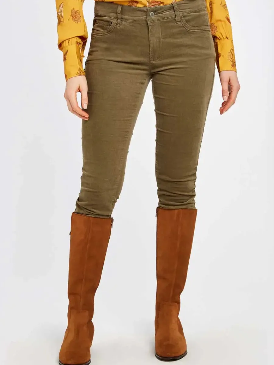 Women Dubarry Honeysuckle Ladies Skinny Pincord Jeans - Dusky Green