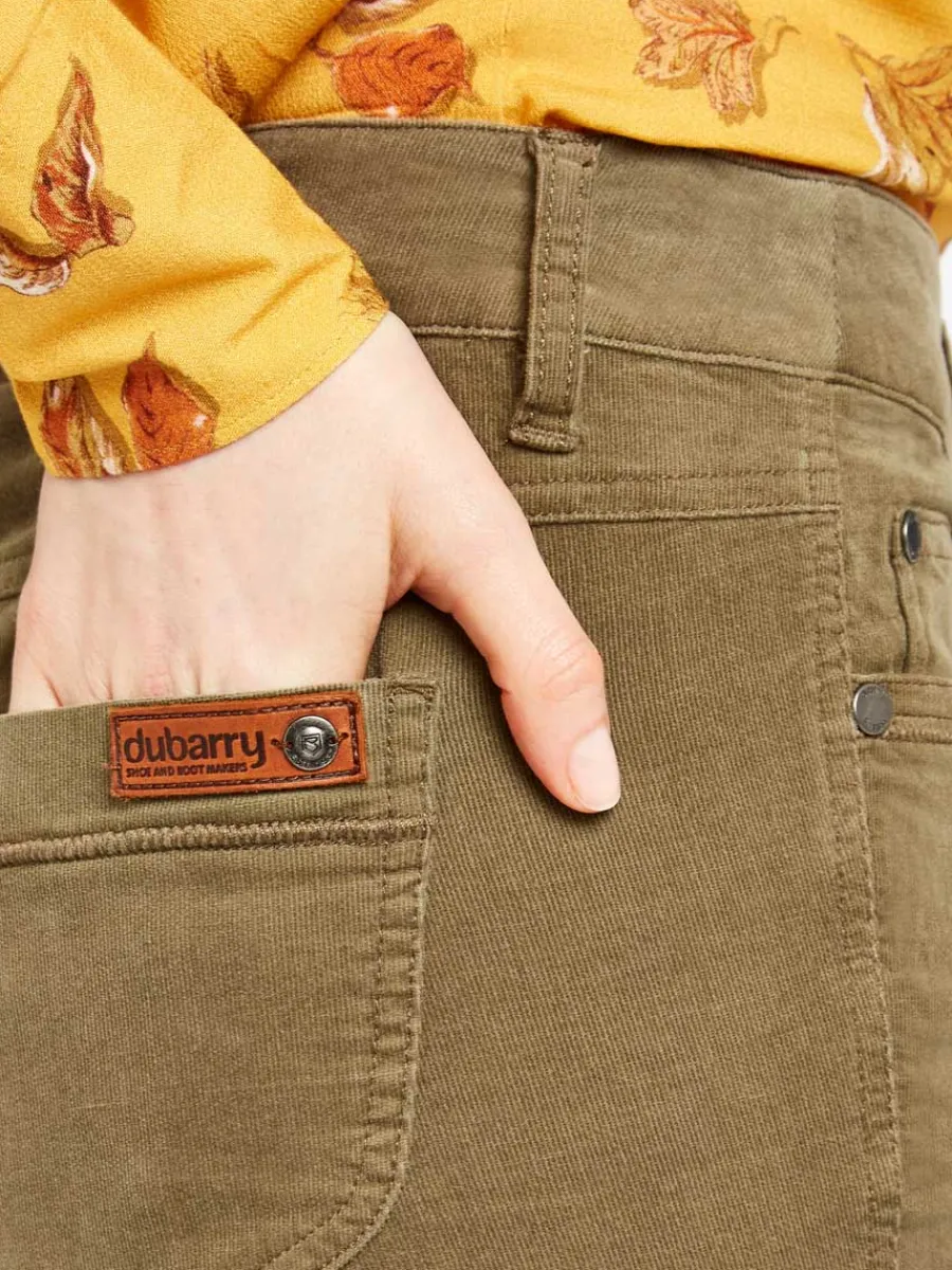 Women Dubarry Honeysuckle Ladies Skinny Pincord Jeans - Dusky Green