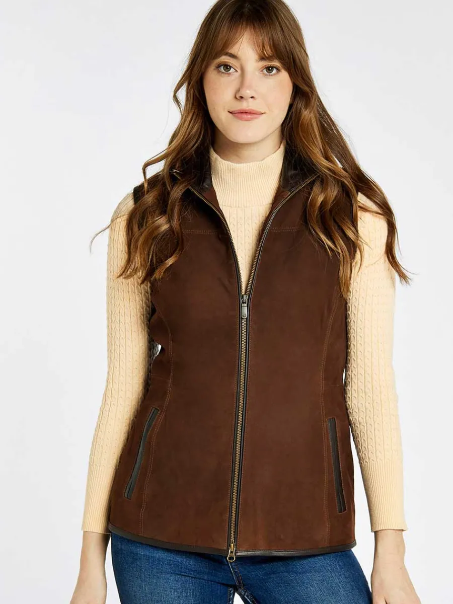 Women Dubarry Kingston Leather Gilet - Women's - Walnut