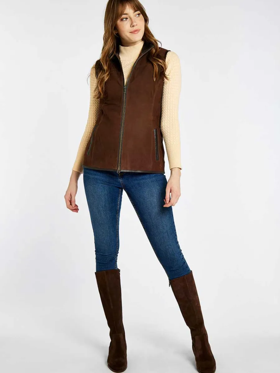 dubarry_kingston_leather__1.webp Women Dubarry Kingston Leather Gilet - Women's - Walnut