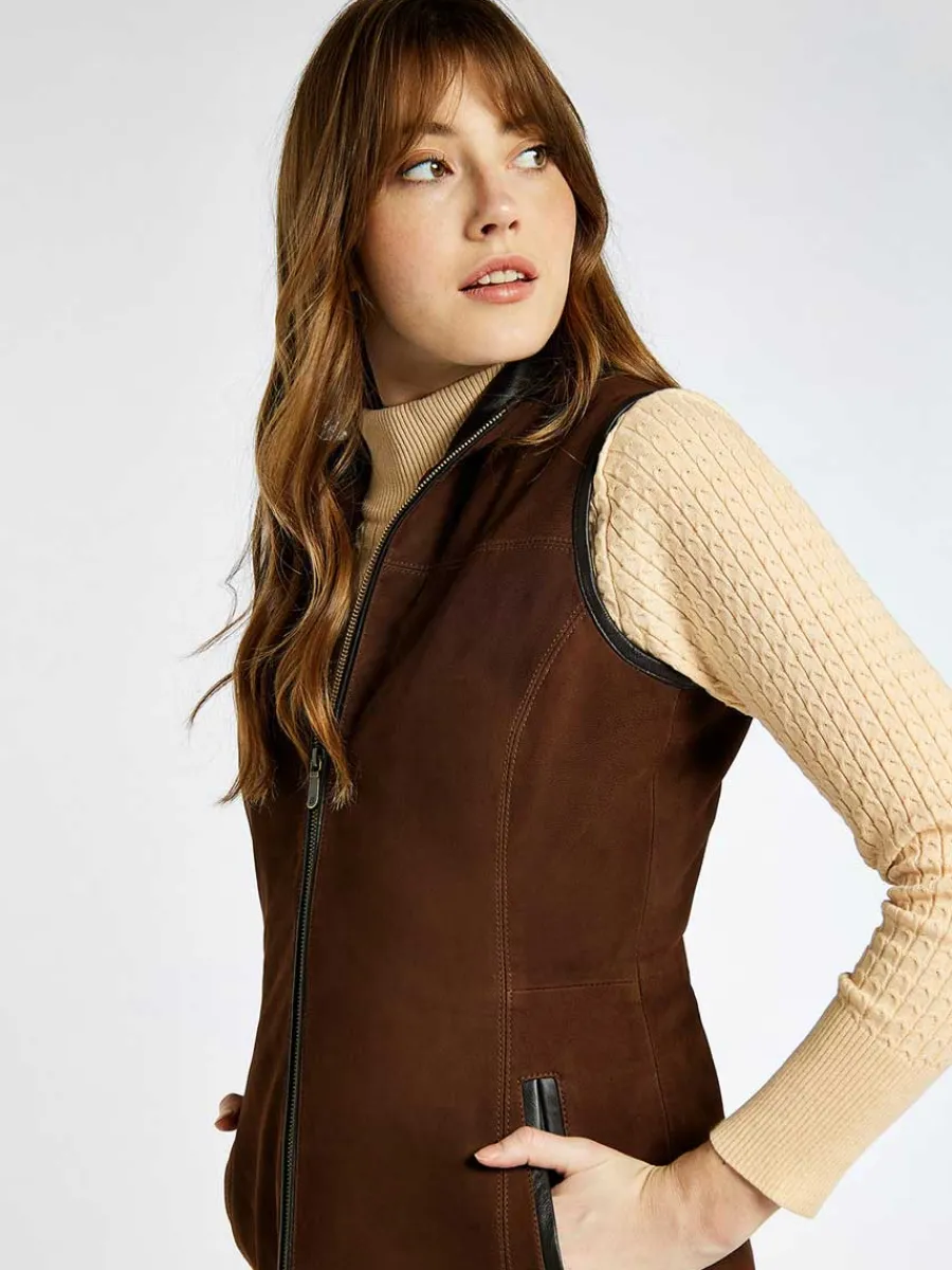 dubarry_kingston_leather__2.webp Women Dubarry Kingston Leather Gilet - Women's - Walnut