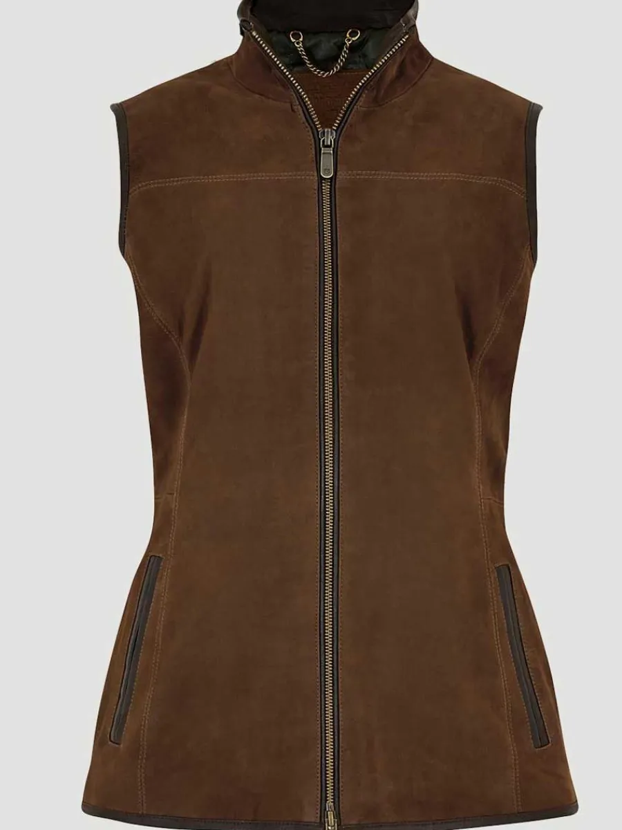 dubarry_kingston_leather__3.webp Women Dubarry Kingston Leather Gilet - Women's - Walnut