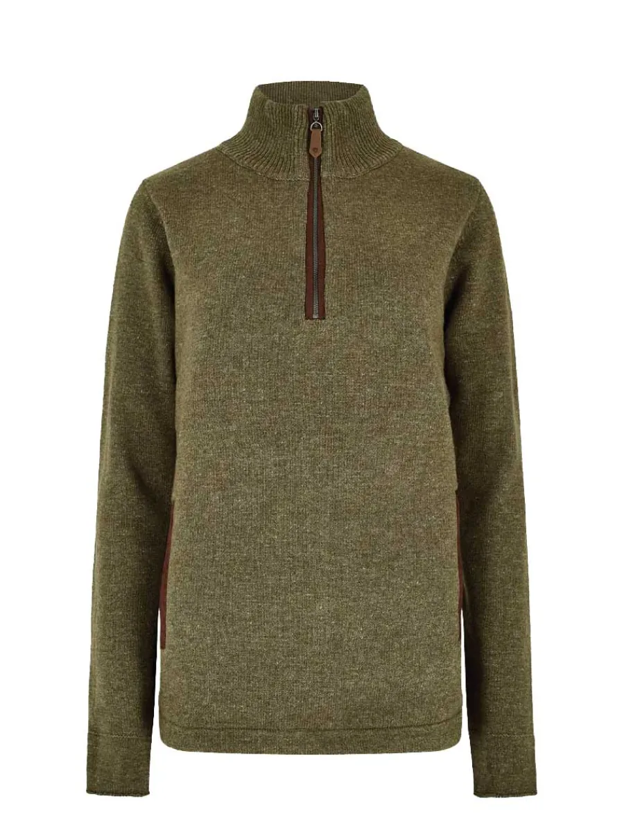 Women Dubarry Morrisey Zip Neck Sweater - Women's - Dusky Green