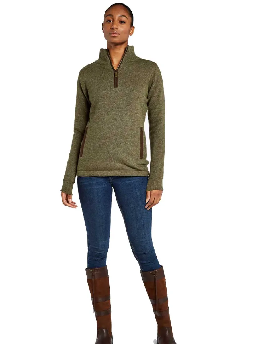 dubarry_morrisey_zip_neck_3-2.webp Women Dubarry Morrisey Zip Neck Sweater - Women's - Dusky Green