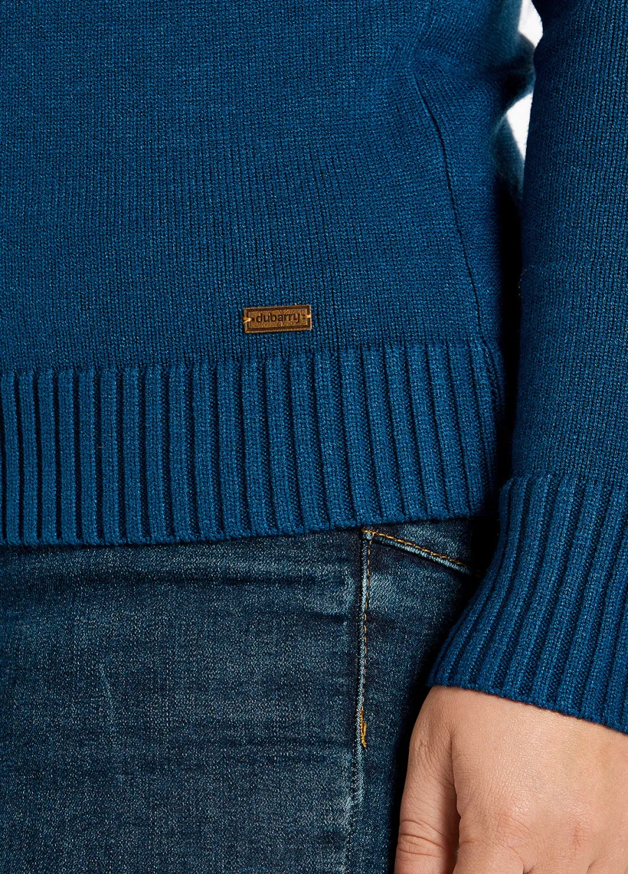 Women Dubarry Rosmead Zip Neck Sweater - Women's - Peacock Blue