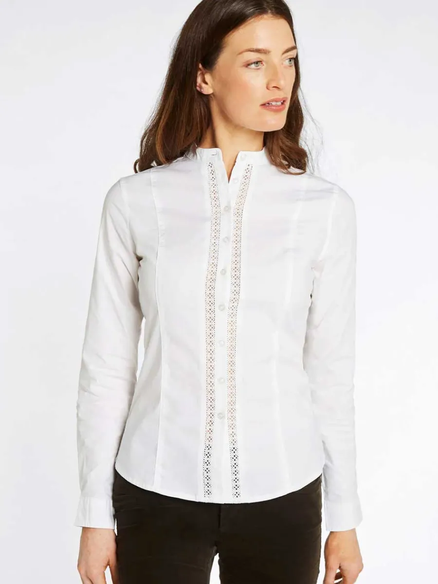 Women Dubarry Waterlily Women's Mandarin Collar Shirt - White