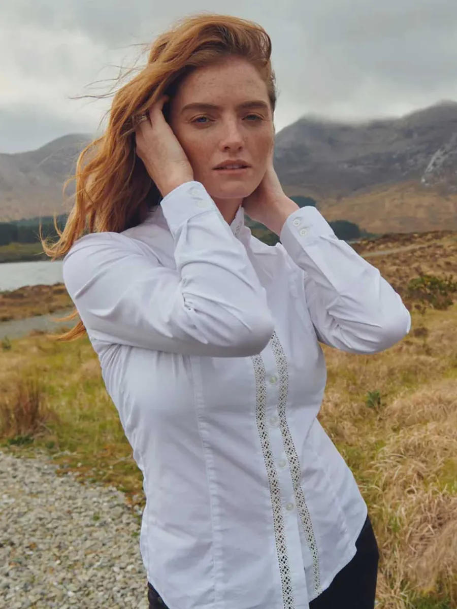 dubarry_waterlily_womens__1.webp Women Dubarry Waterlily Women's Mandarin Collar Shirt - White