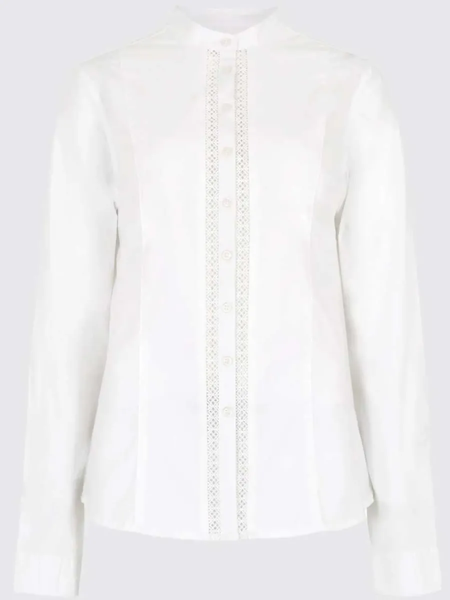 dubarry_waterlily_womens__5.webp Women Dubarry Waterlily Women's Mandarin Collar Shirt - White