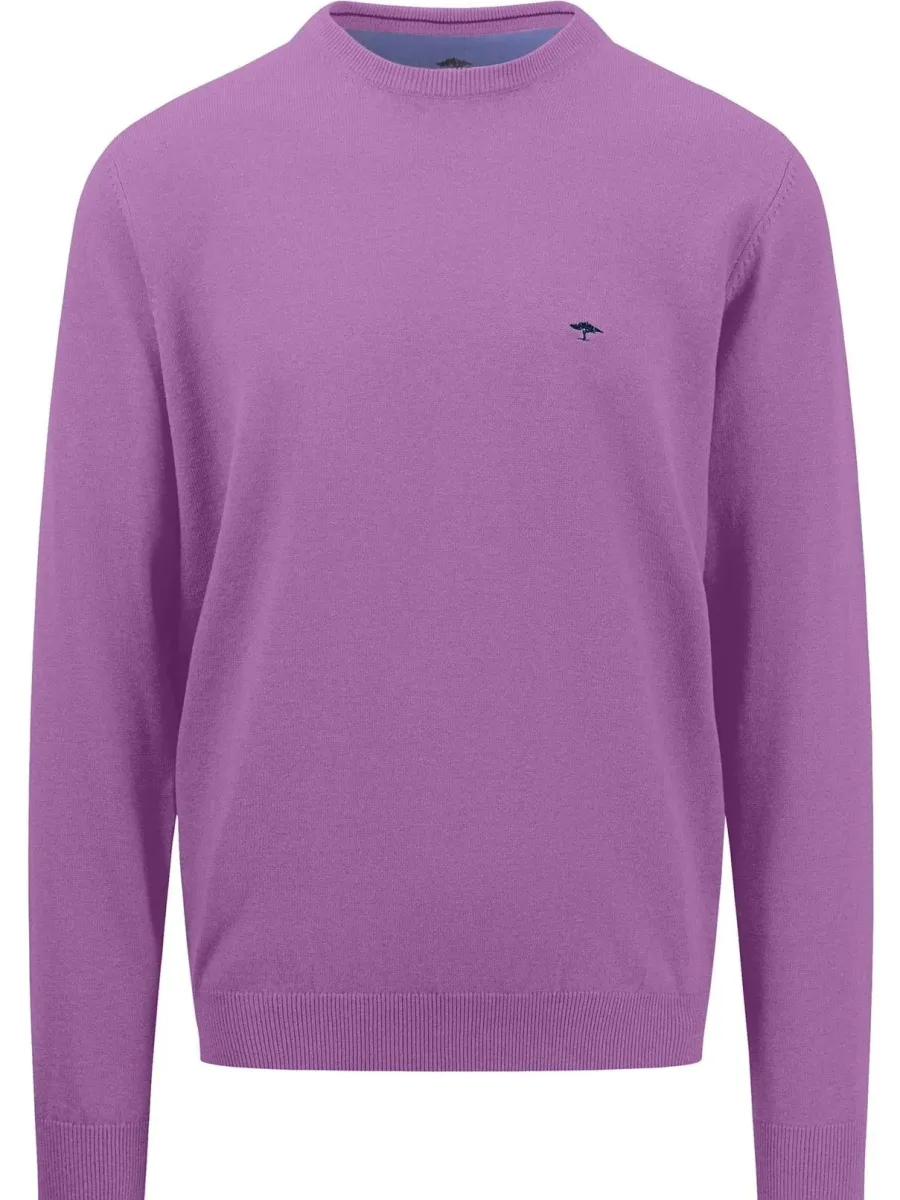 Fynch Hatton Crew Neck Sweater - Men's Fine Knit – Dusty Lavender