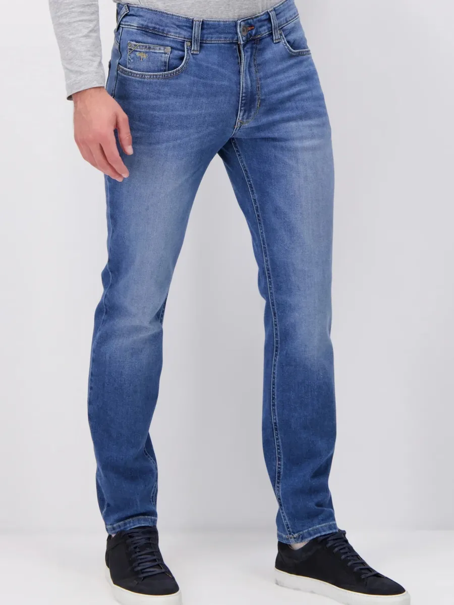 Fynch Hatton Denim Jeans - Men's Modern Slim Fit – Light Blue