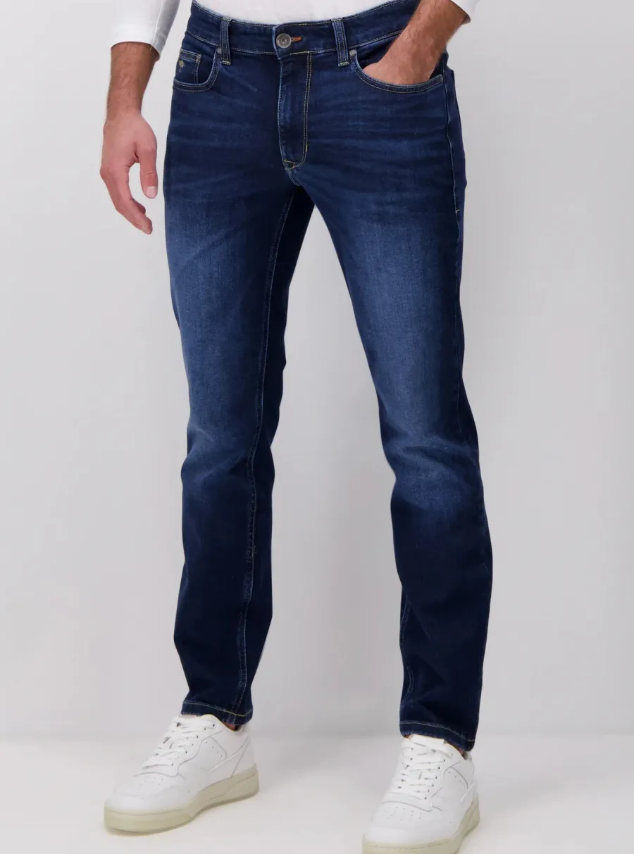 Fynch Hatton Denim Jeans - Men's Modern Slim Fit – Mid Blue