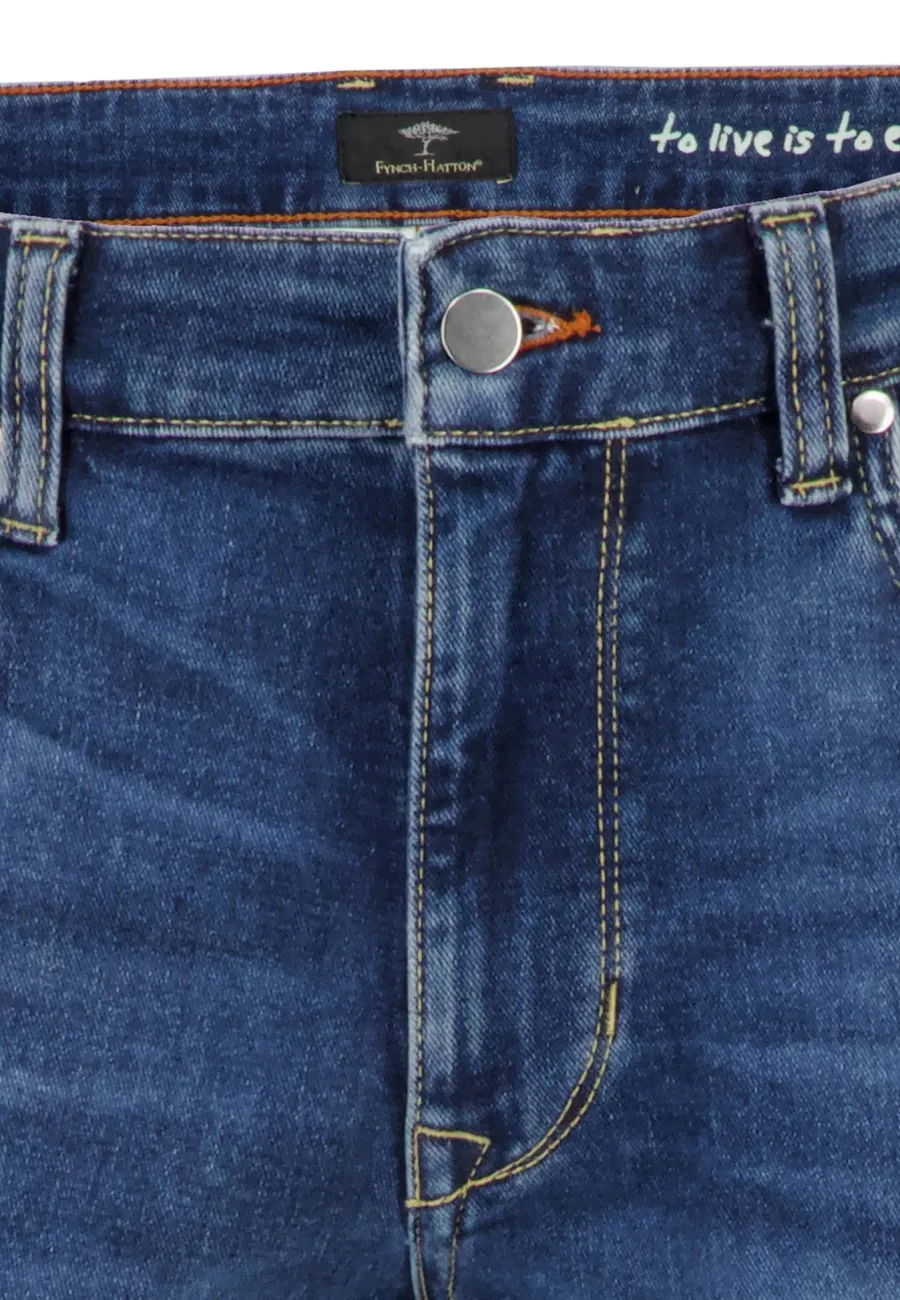 fynch_hatton_denim_jeans__5.webp Fynch Hatton Denim Jeans - Men's Modern Slim Fit – Mid Blue