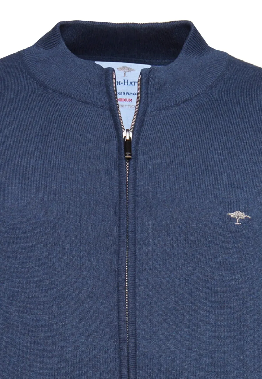 fynch_hatton_full_zip_car_1-2.webp Fynch Hatton Full Zip Cardigan - Men's Superfine Cotton – Night