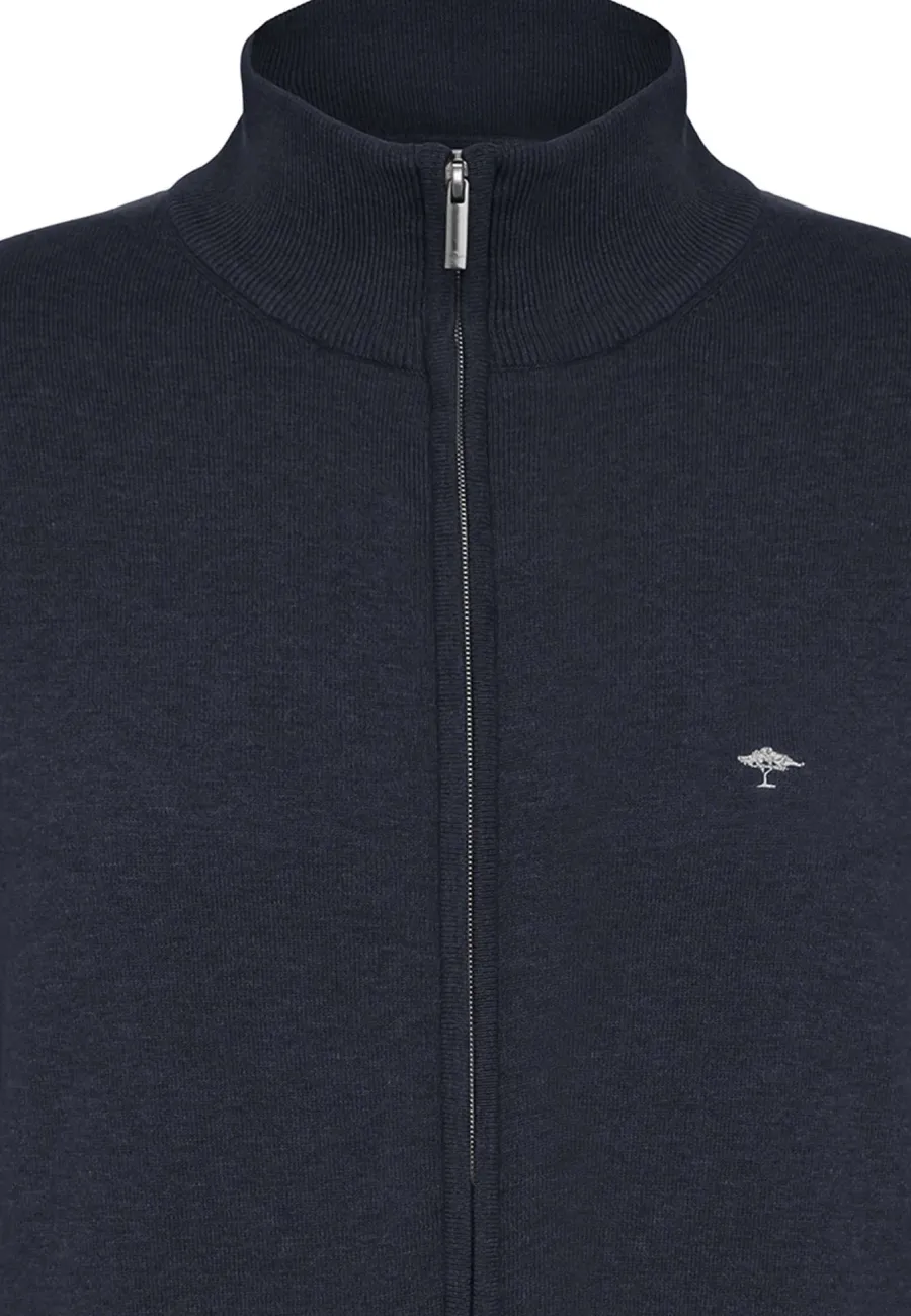 fynch_hatton_full_zip_car_2-1.webp Fynch Hatton Full Zip Cardigan - Men's Superfine Cotton – Navy